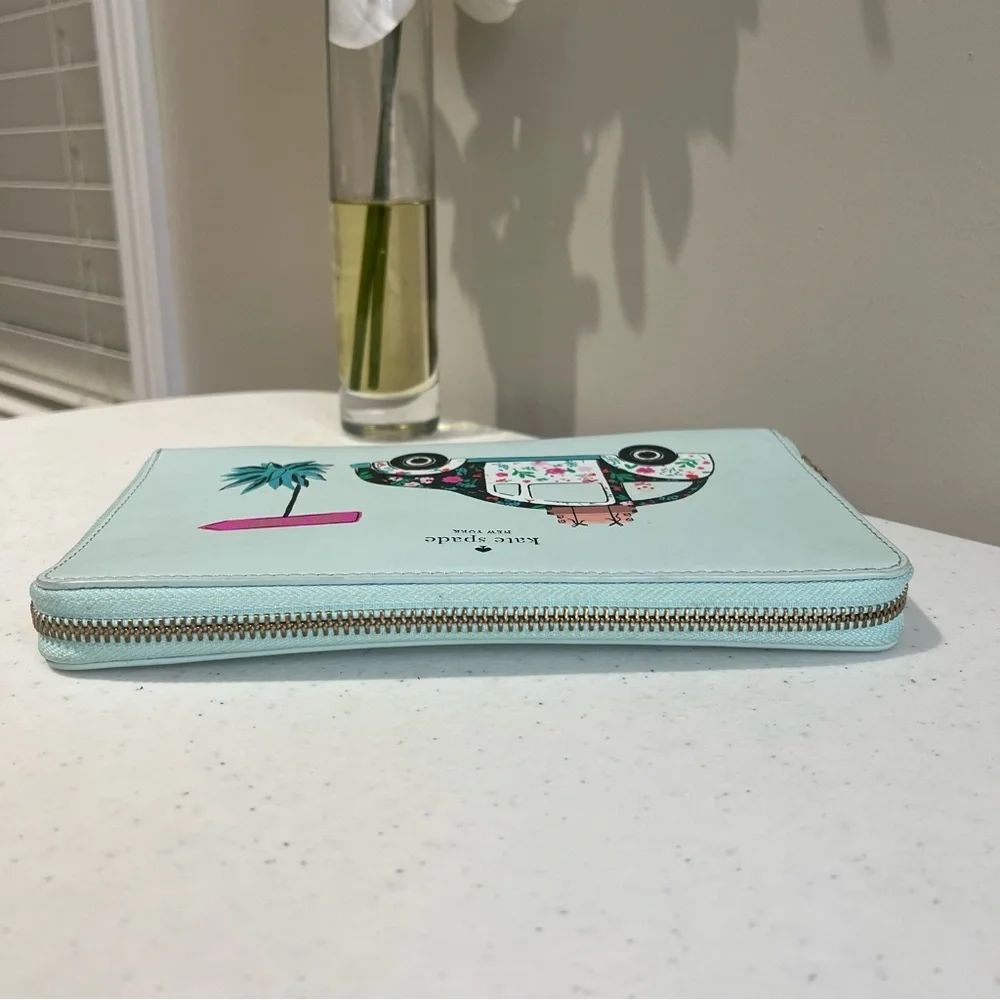 Kate Spade Graphic New Horizons Out Of Office Kaden Aqua Wallet.